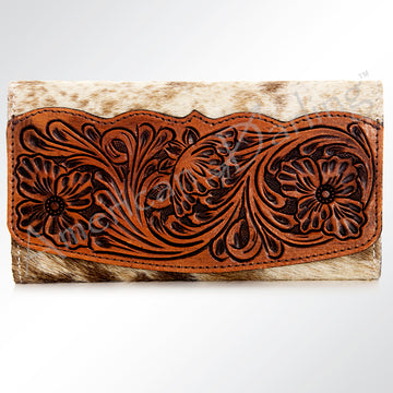 American Darling Wallet Hair-On Hand Tooled Genuine Leather Western Women Bag Handbag Purse | Tote Travel College Casual